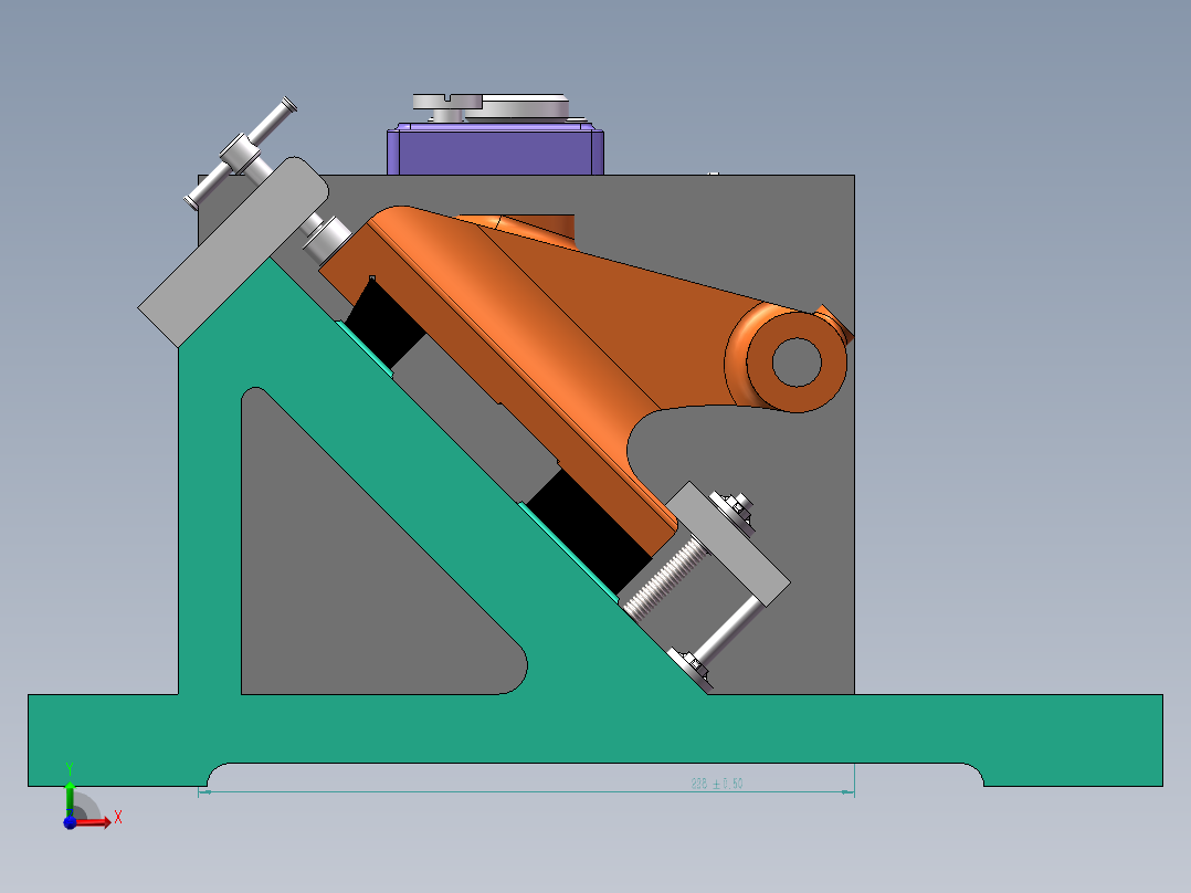 尾座体（支架B）加工工艺及钻斜面φ14孔夹具设计【含三维solidworks】前视图