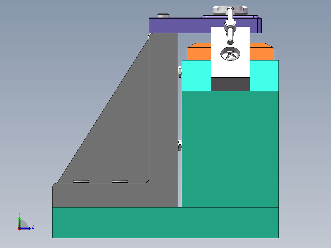 尾座体（支架B）加工工艺及钻斜面φ14孔夹具设计【含三维solidworks】左视图