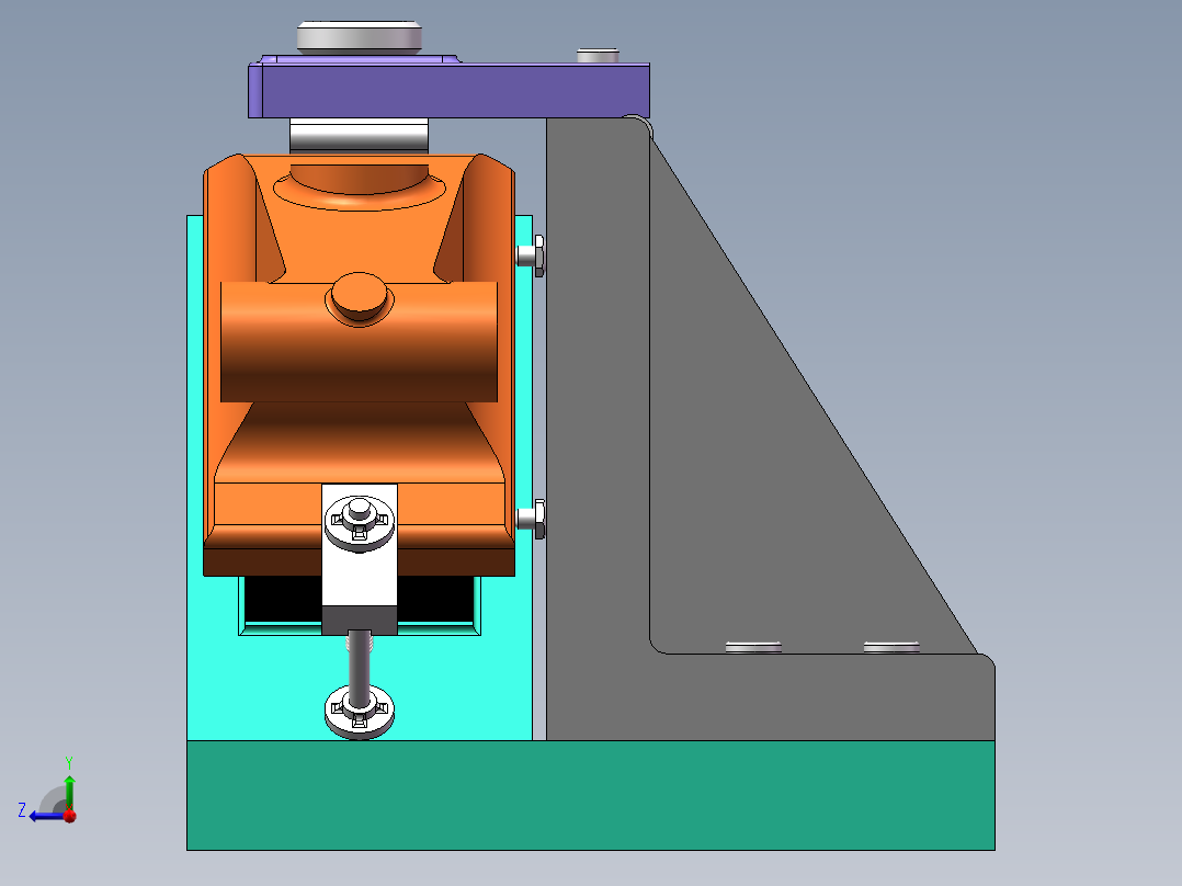 尾座体（支架B）加工工艺及钻斜面φ14孔夹具设计【含三维solidworks】右视图