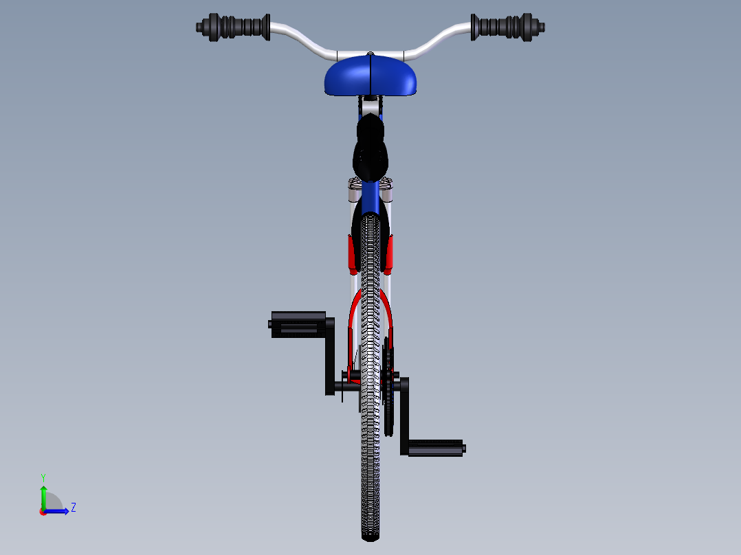 山地减震自行车左视图