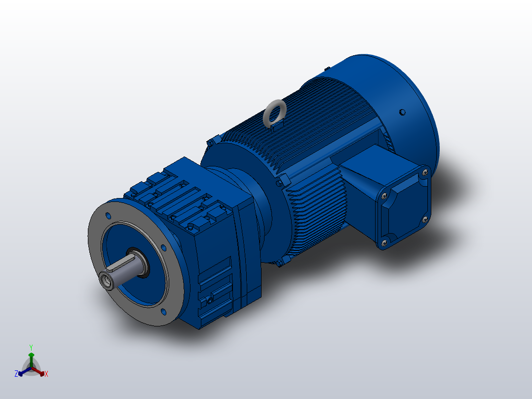 RF27法兰轴伸式安装斜齿轮减速机RF27-Y0.55-4P-80-M1-0°-Φ140主视图