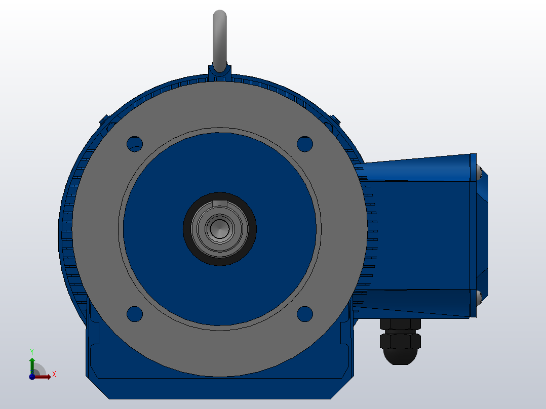 RF27法兰轴伸式安装斜齿轮减速机RF27-Y0.55-4P-80-M1-0°-Φ140前视图