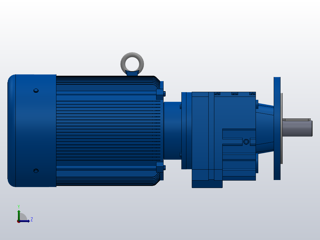 RF27法兰轴伸式安装斜齿轮减速机RF27-Y0.55-4P-80-M1-0°-Φ140左视图