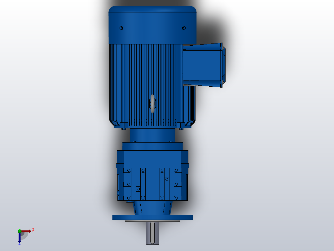 RF27法兰轴伸式安装斜齿轮减速机RF27-Y0.55-4P-80-M1-0°-Φ140俯视图