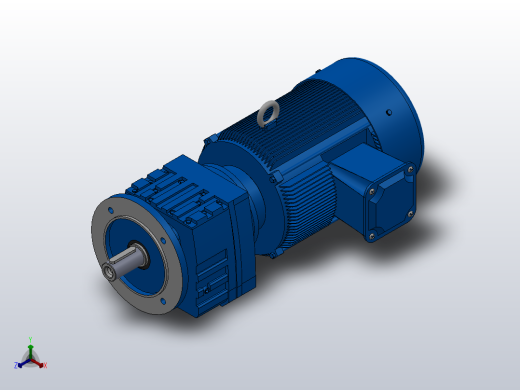 RF27法兰轴伸式安装斜齿轮减速机RF27-Y0.55-4P-80-M1-0°-Φ140正等轴测缩略图
