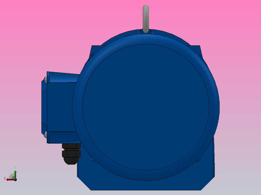 RF147法兰轴伸式安装斜齿轮减速机RF147-Y75-4P-280S-M1-0°-Φ550后视图
