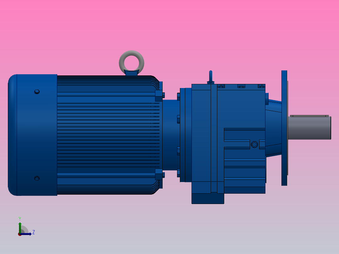 RF147法兰轴伸式安装斜齿轮减速机RF147-Y75-4P-280S-M1-0°-Φ550左视图