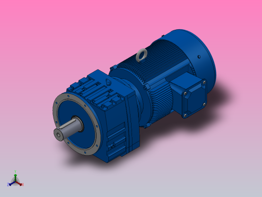 RF147法兰轴伸式安装斜齿轮减速机RF147-Y75-4P-280S-M1-0°-Φ550正等轴测缩略图
