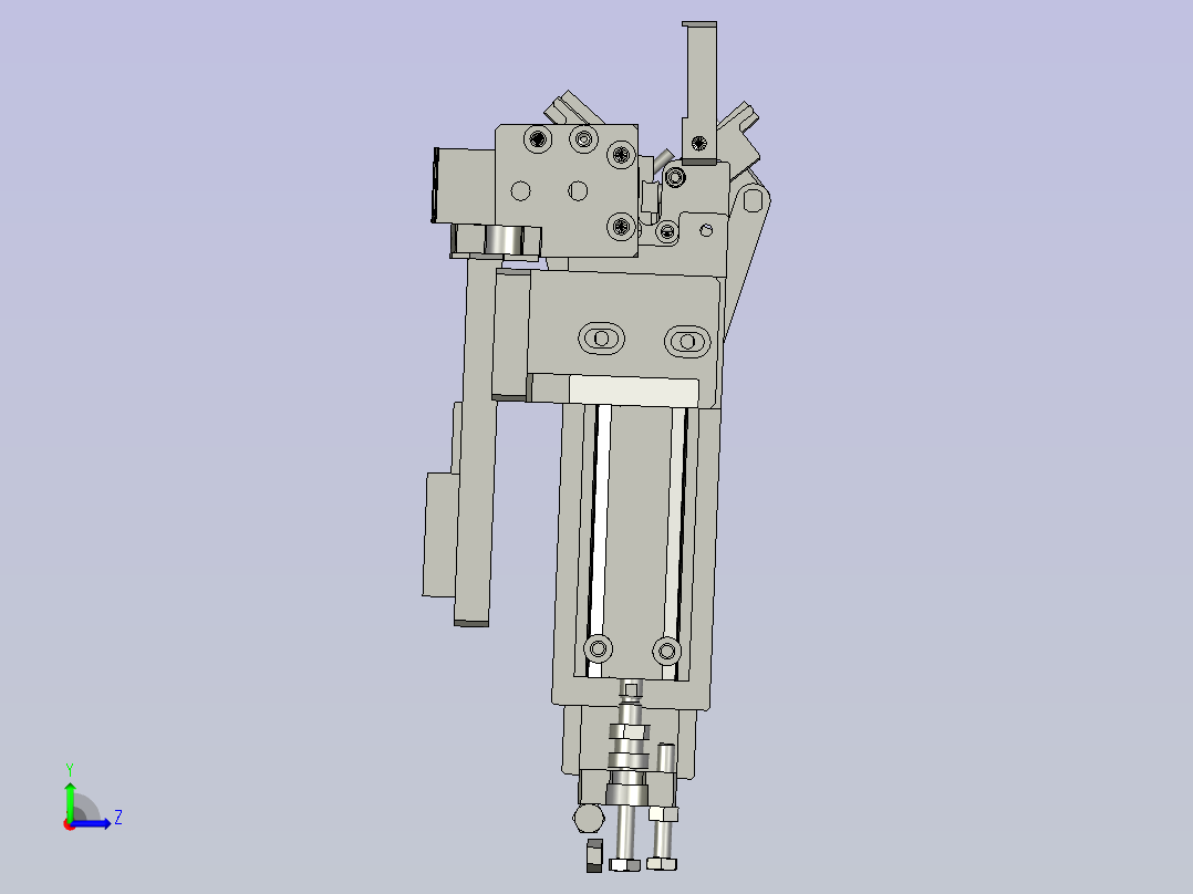 数据线标签加工生产线设备设计-夹爪-V1左视图