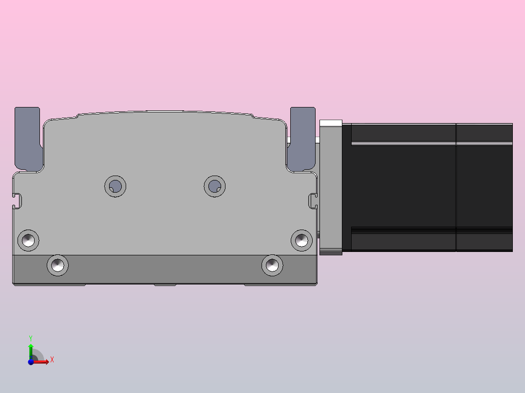 DMB135-RTCM同步带模组直线滑台（电机右折）[DMB135-L90S300-CU57-C2U-RTCM]前视图