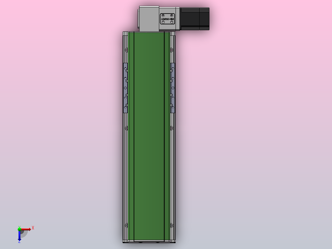 DMB135-RTCM同步带模组直线滑台（电机右折）[DMB135-L90S300-CU57-C2U-RTCM]俯视图
