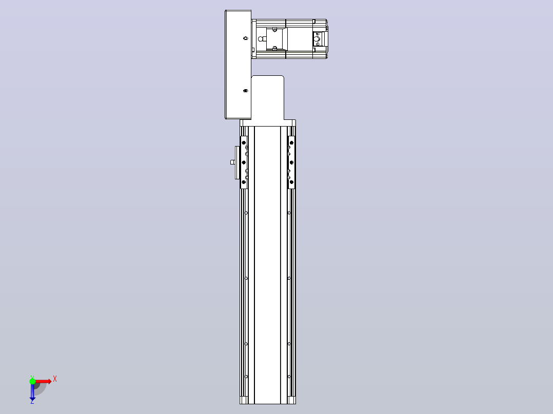 皮带直线轴半封闭可选导轨TPA-HNB-85D-90-L250-MR-Y-P20-N3俯视图