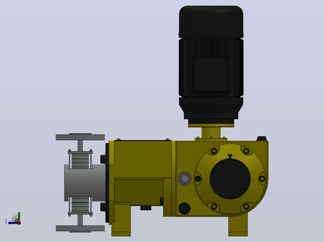 ZRJ1型柱塞式计量泵[ZRJ1-0.1-10]右视图