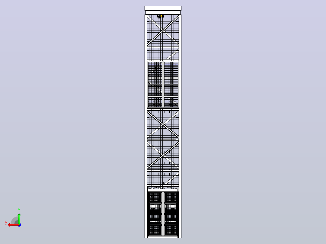 载货电梯货运电梯结构3D图纸 STEP IGS格式后视图