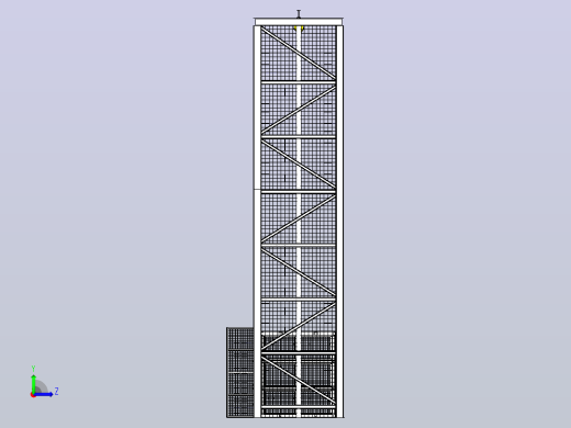 载货电梯货运电梯结构3D图纸 STEP IGS格式左视缩略图