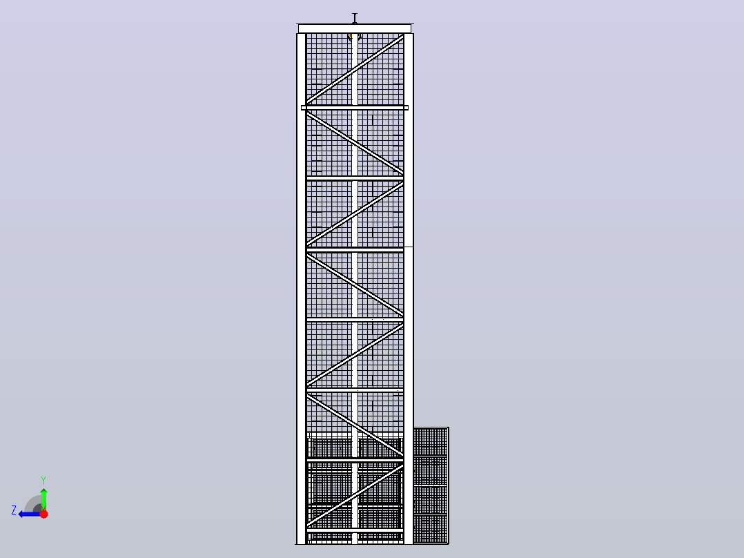 载货电梯货运电梯结构3D图纸 STEP IGS格式右视图