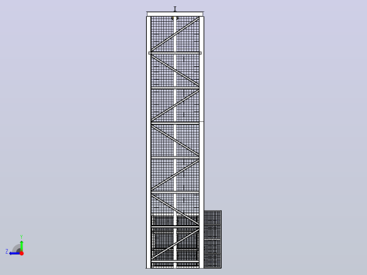 载货电梯货运电梯结构3D图纸 STEP IGS格式右视缩略图