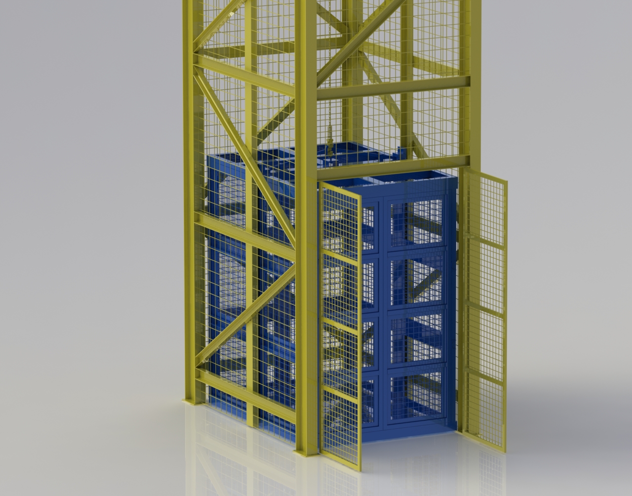 载货电梯货运电梯结构3D图纸 STEP IGS格式