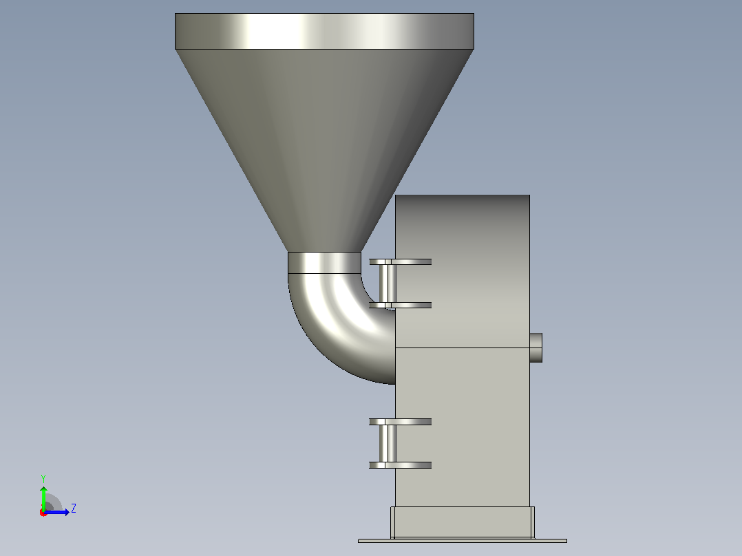 盐破碎机和搅拌机左视图
