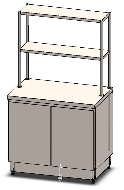 带顶架的不锈钢柜 1000 x 600 x 900（高）毫米缩略图