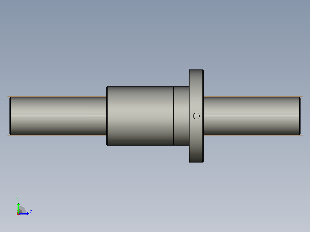 FF5012-5滚珠丝杆3D模型左视图