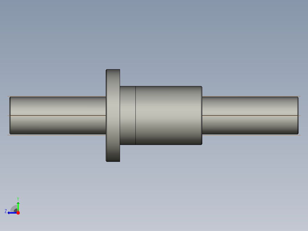 FF5012-5滚珠丝杆3D模型右视图