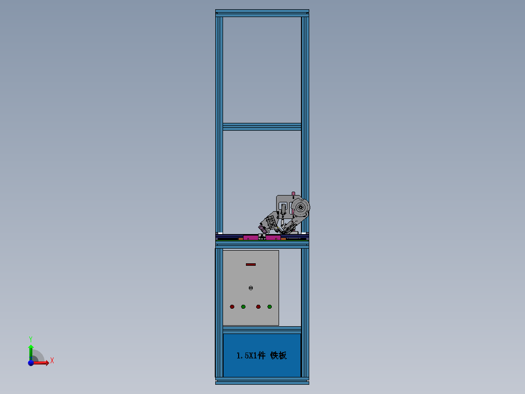 贴双面胶工装（sw18可编辑+cad+bom）前视图