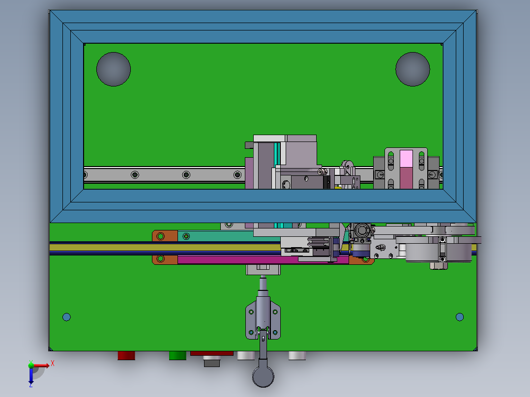 贴双面胶工装（sw18可编辑+cad+bom）俯视图