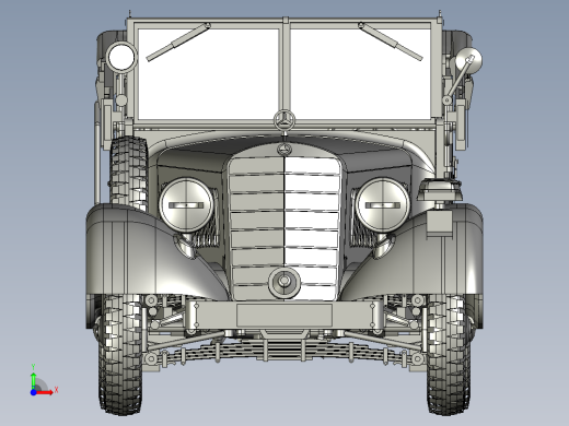 老爷车3D模型前视缩略图