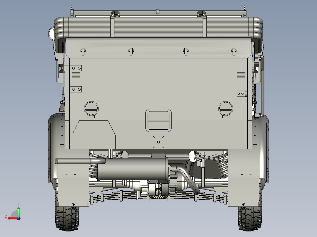 老爷车3D模型后视图