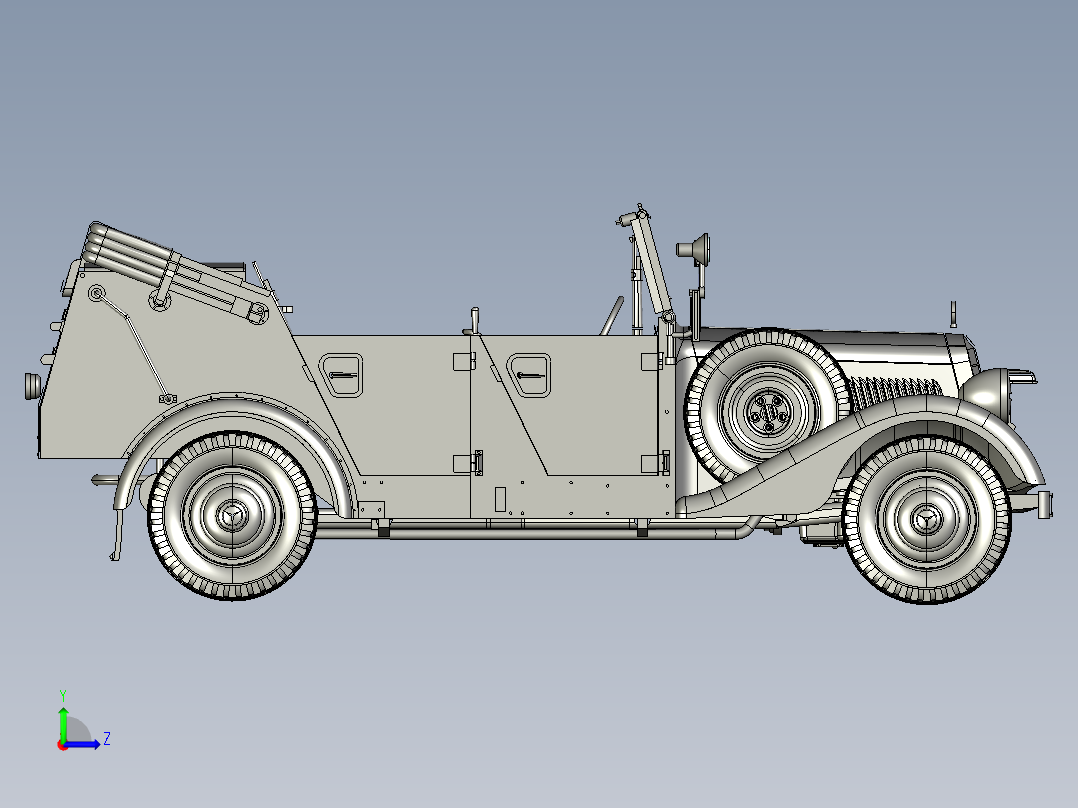 老爷车3D模型左视图