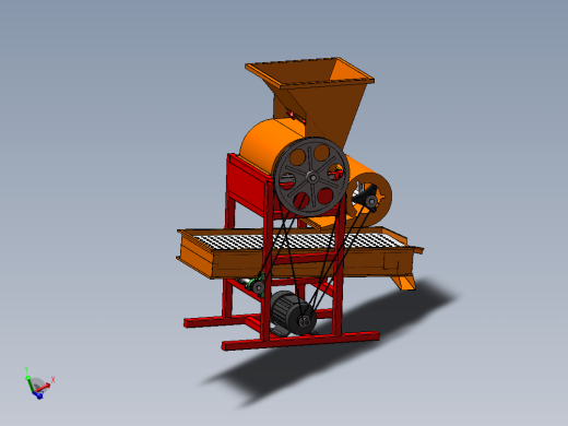 2款花生去壳机设计SolidWorks 3d图+cad 2D+说明花生脱壳机3d模型
