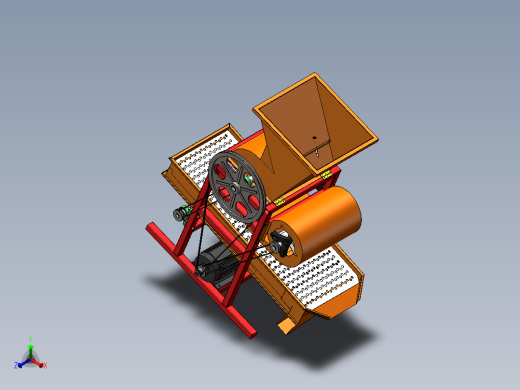 2款花生去壳机设计SolidWorks 3d图+cad 2D+说明花生脱壳机3d模型正等轴测缩略图