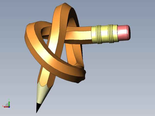 弯曲的铅笔后视缩略图