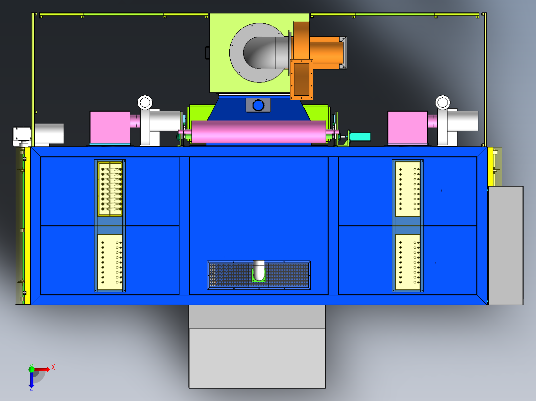 01月-A30车门密封条烤箱（sw18可编辑+工程图+bom）俯视图