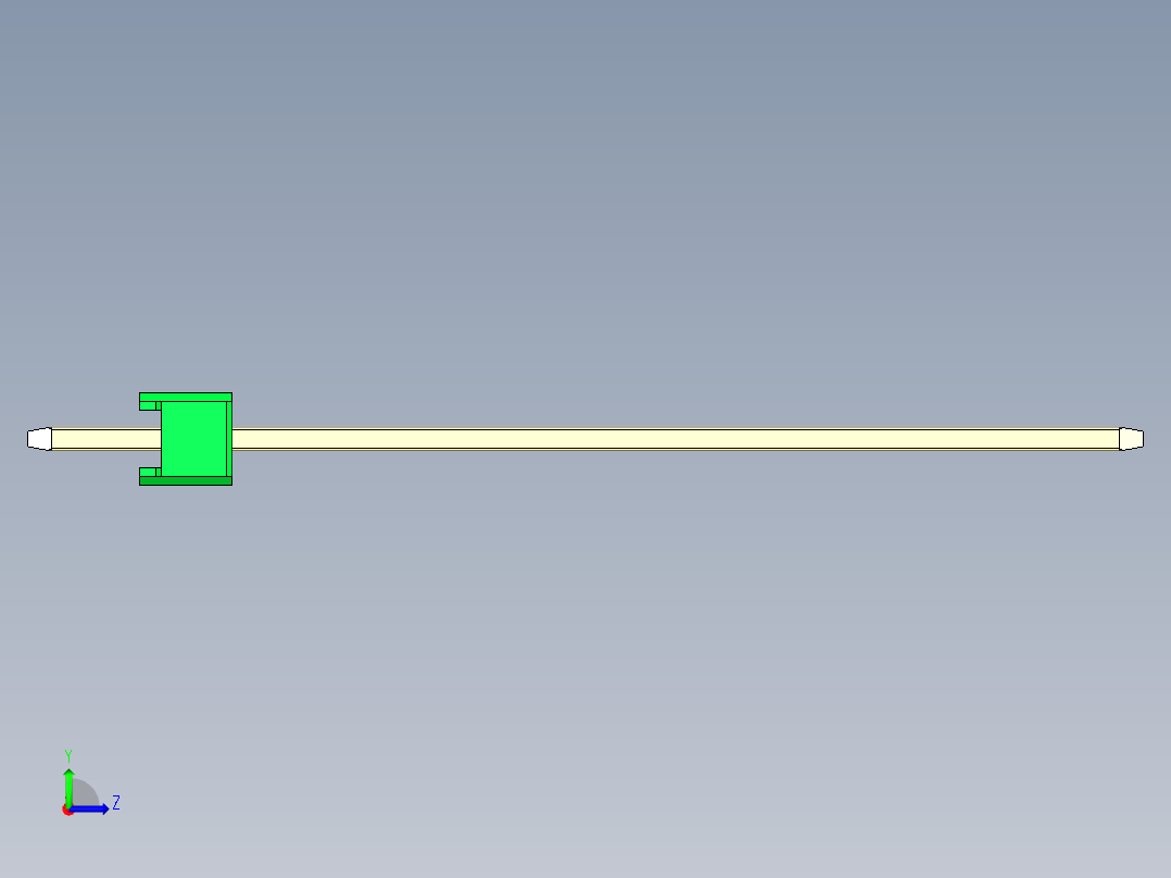 彩色公头100mil（2.54mm）系列-DS1021_green_1x07p_100mil_Type43_rev1.0左视图