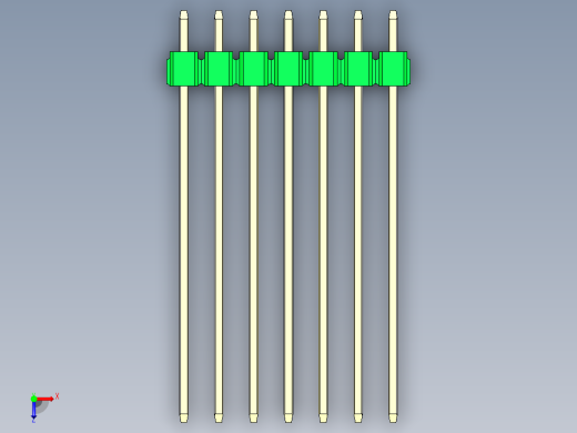 彩色公头100mil（2.54mm）系列-DS1021_green_1x07p_100mil_Type43_rev1.0俯视缩略图