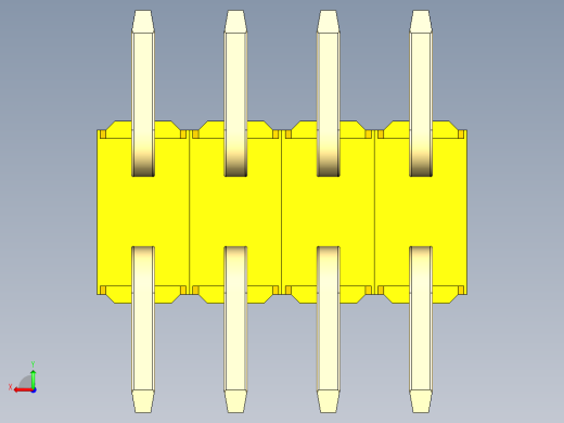 彩色公排针 100mil 2.54mm 系列-DS1022_yellow_08p_100mil_TypeSMT_rev1.0后视缩略图