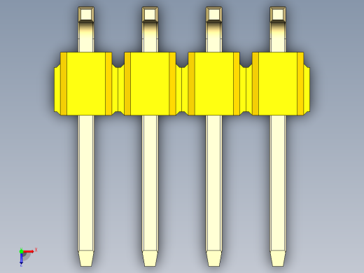 彩色公排针 100mil 2.54mm 系列-DS1022_yellow_08p_100mil_TypeSMT_rev1.0俯视缩略图