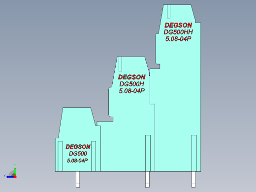 DEGSON DG500 系列 5.05.087.62mm 接线端子-DG500A3-5.08-12P-14-00AH右视缩略图