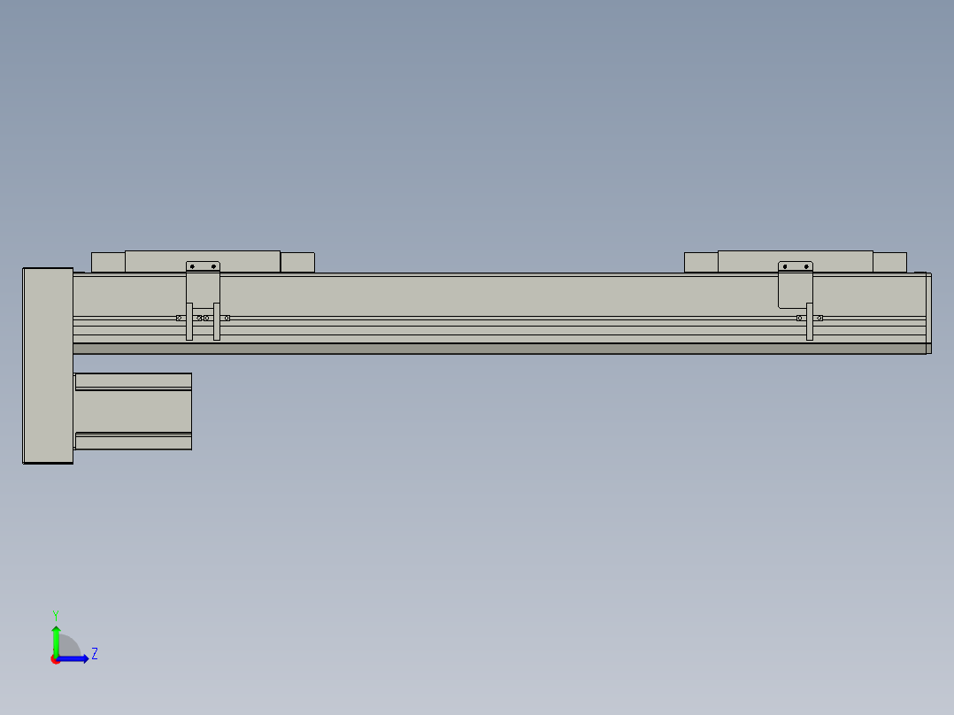 直线模组LHC17-S600-D设计图纸左视图