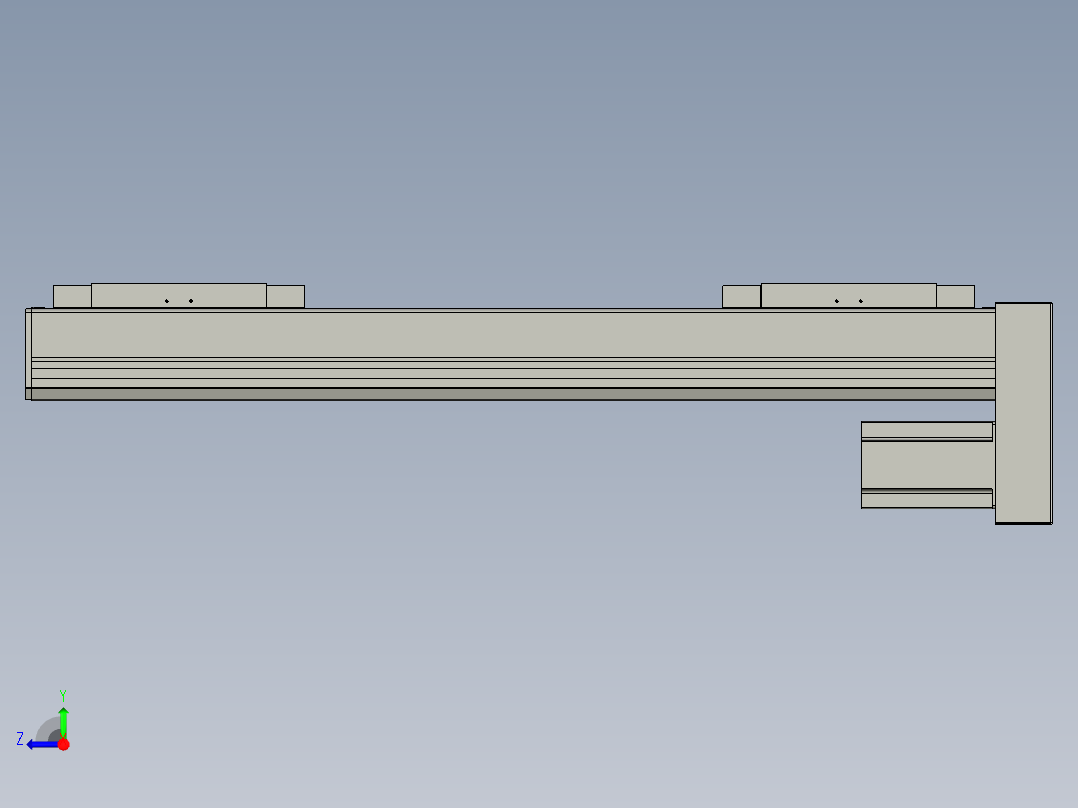 直线模组LHC17-S600-D设计图纸右视图