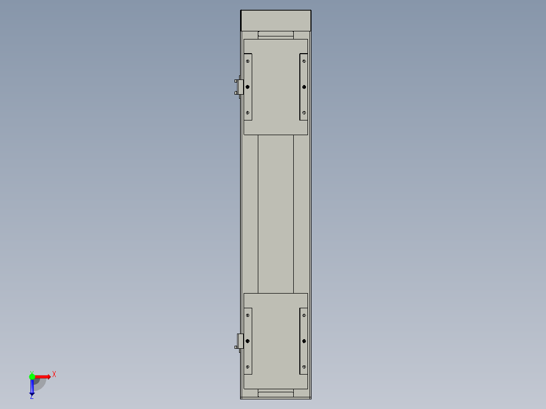 直线模组LHC17-S600-D设计图纸俯视图