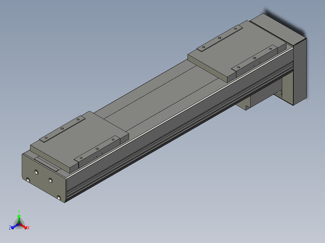 直线模组LHC17-S600-D设计图纸正等轴测图