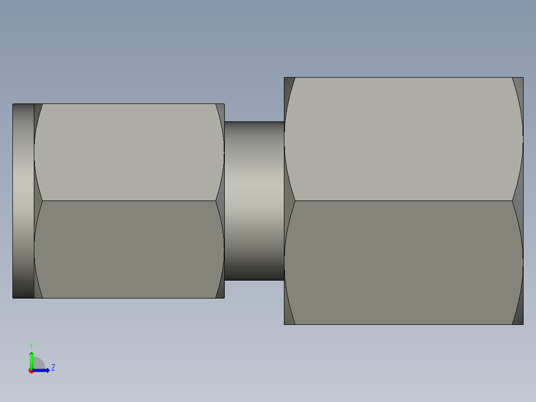 卡套式工业通用硬管接头6-6_gbu-s左视图