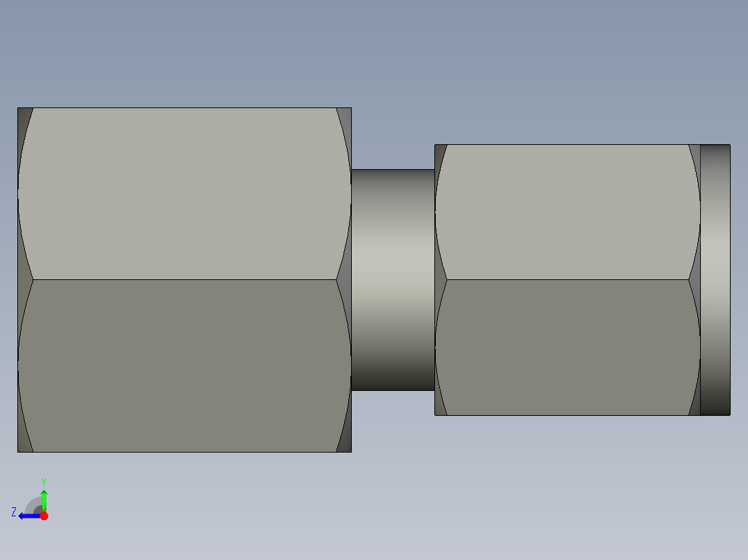 卡套式工业通用硬管接头6-6_gbu-s右视图