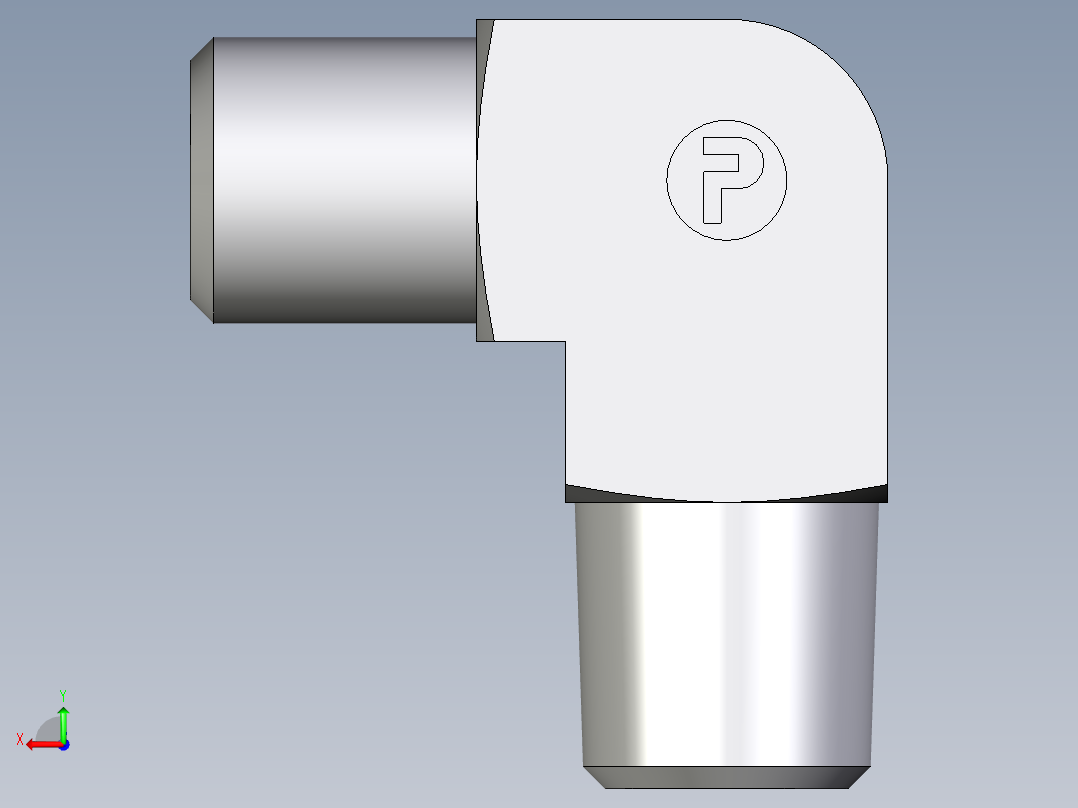 卡套式工业通用硬管接头EO_Male_stud_elbow_WE04LLMCFX后视图