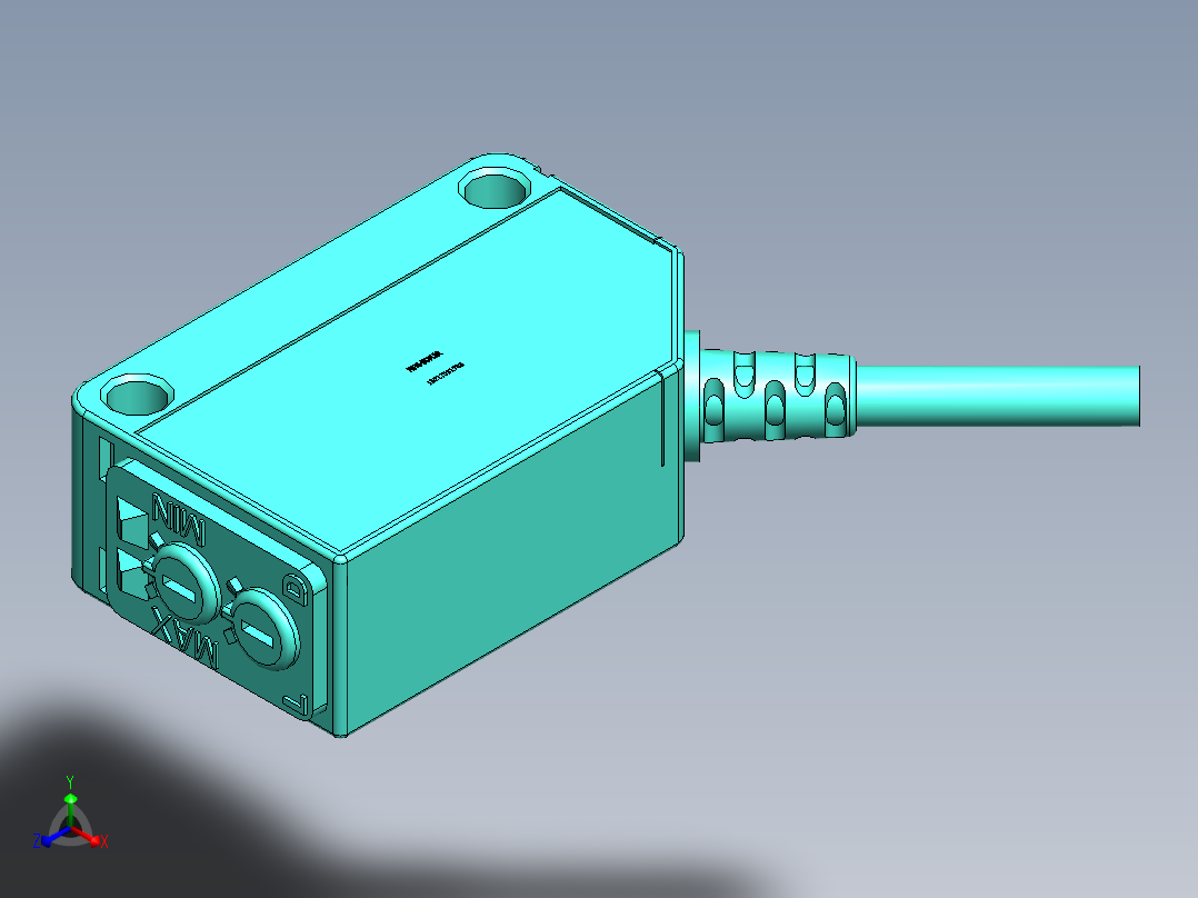 方形光电对射BRTI-S500N正等轴测图