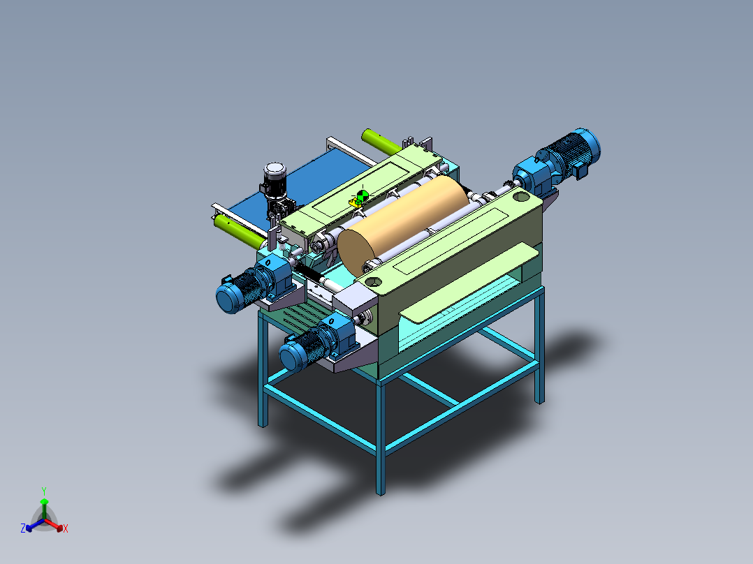 旋切机模型正等轴测图