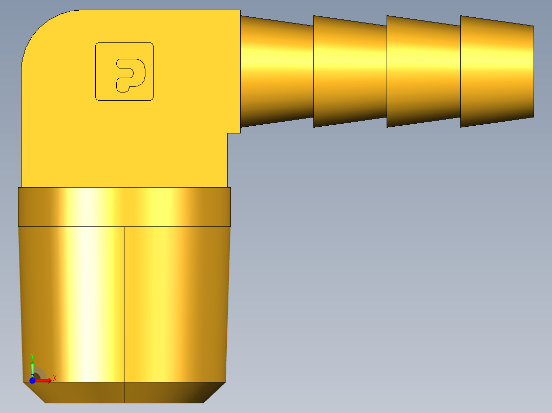 倒齿式工业管接头Hose Barb 90Deg Elbow to Male Pipe 129HB-4-4前视图